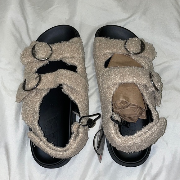 sherpa birkenstocks clog